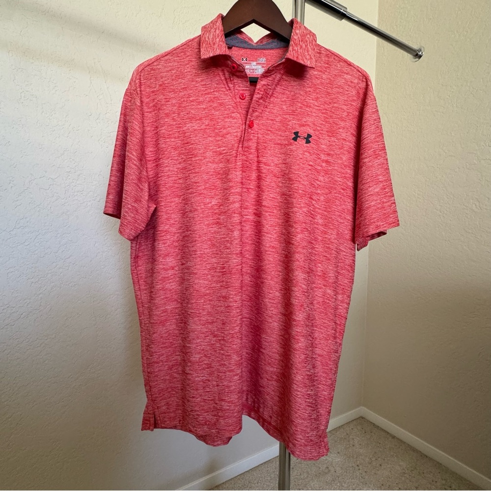 Under Armour Men’s Heather Red Polo Shirt
